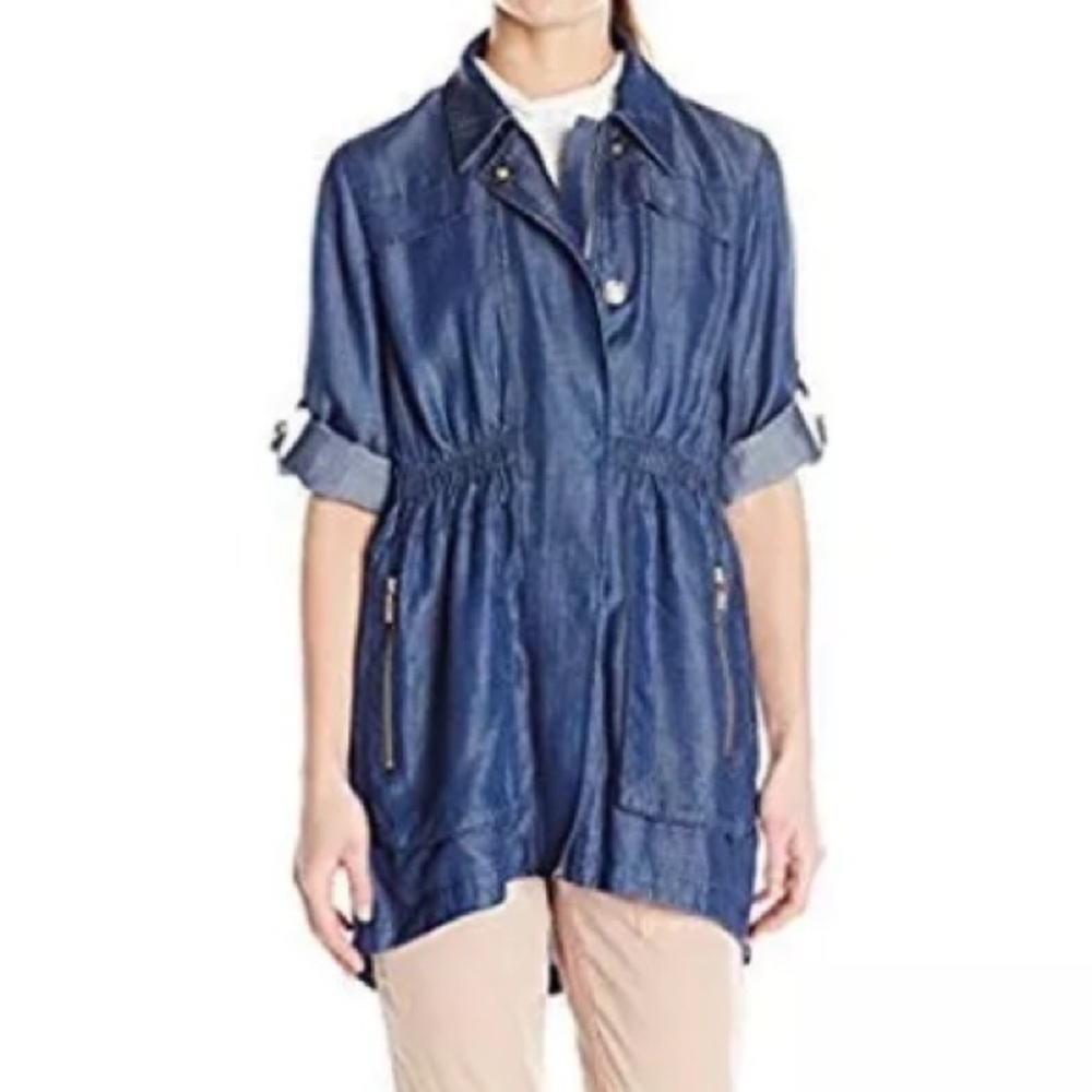 IVANKA TRUMP Size 8 Soft Denim Jacket Medium Wash